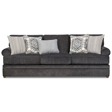 Transitional Sofa with Rolled Arms